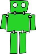 green Cartoon Robot