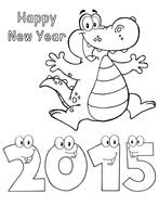 Black And White Drawing Of The Happy New Year 2015 Clipart