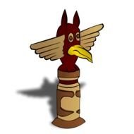 totem pole, cartoon colorful drawing
