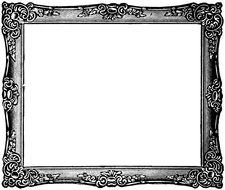 Beautiful black and white vintage border clipart