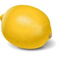 clipart of bright yellow lemon on a white background