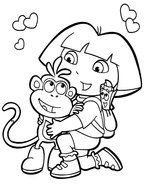Dora Birthday Coloring Pages