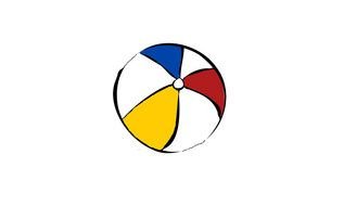 painted four-color beach ball