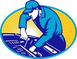 Auto Repair person drawing