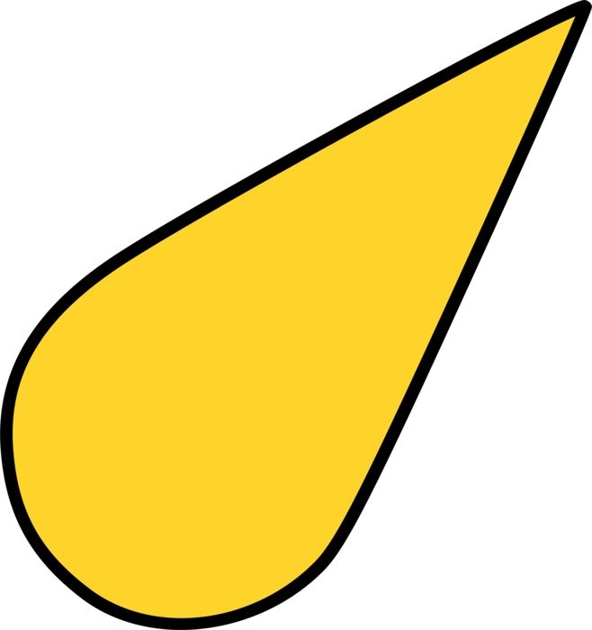 painted yellow oblique drop