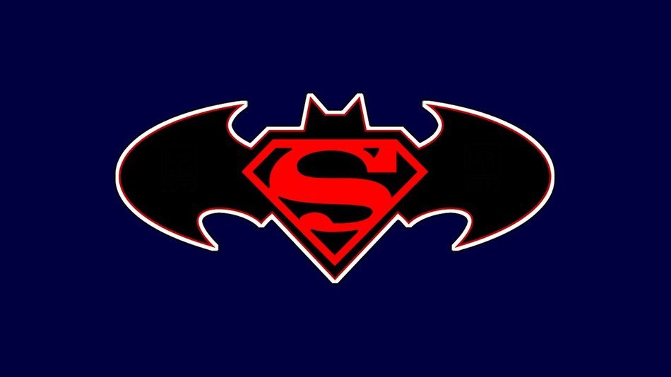 merged symbols of Batman and Superman