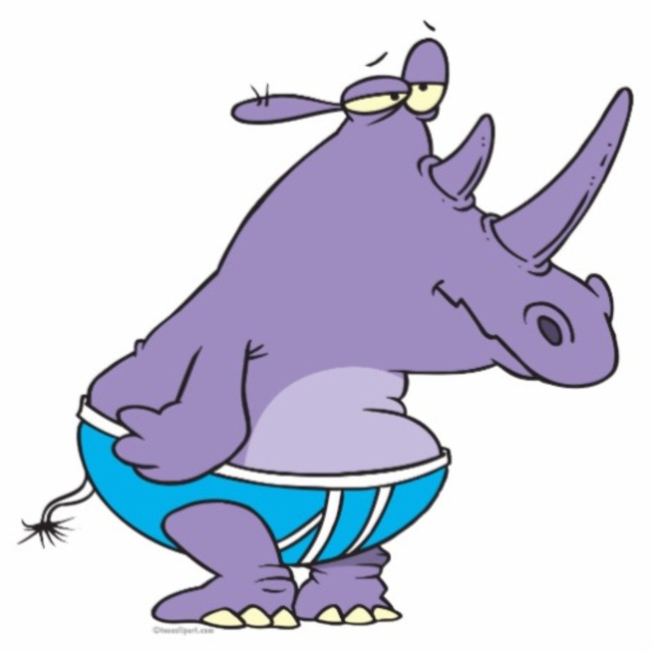 Смешной носорог мультяшный