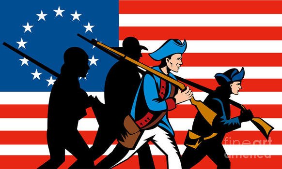 Soldiers American Revolution Flag