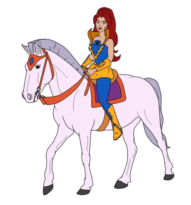Castaspella on horseback as a picture for clipart