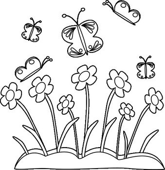Spring Clip Art Black And White N9
