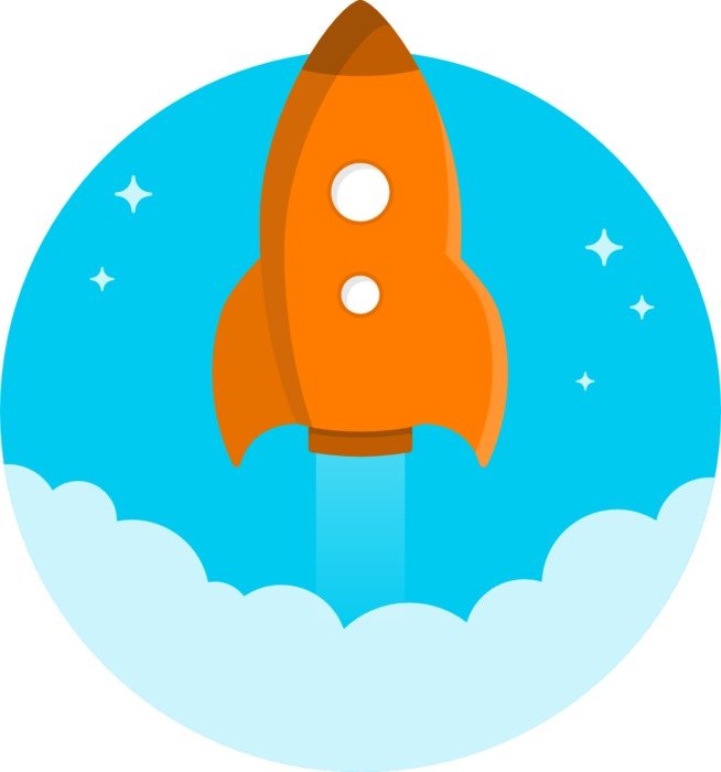 cartoon orange rocket