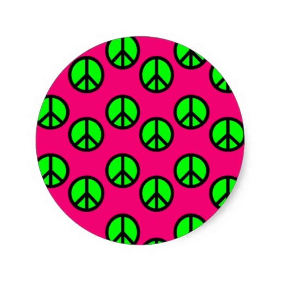 Neon Pink Peace Signs