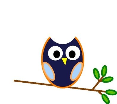 Blue Branch Owl Clip Art