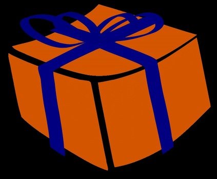 orange Christmas Presents Clip Art drawing