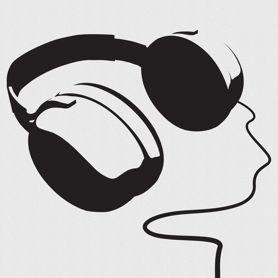 drawn headphones on a gray background