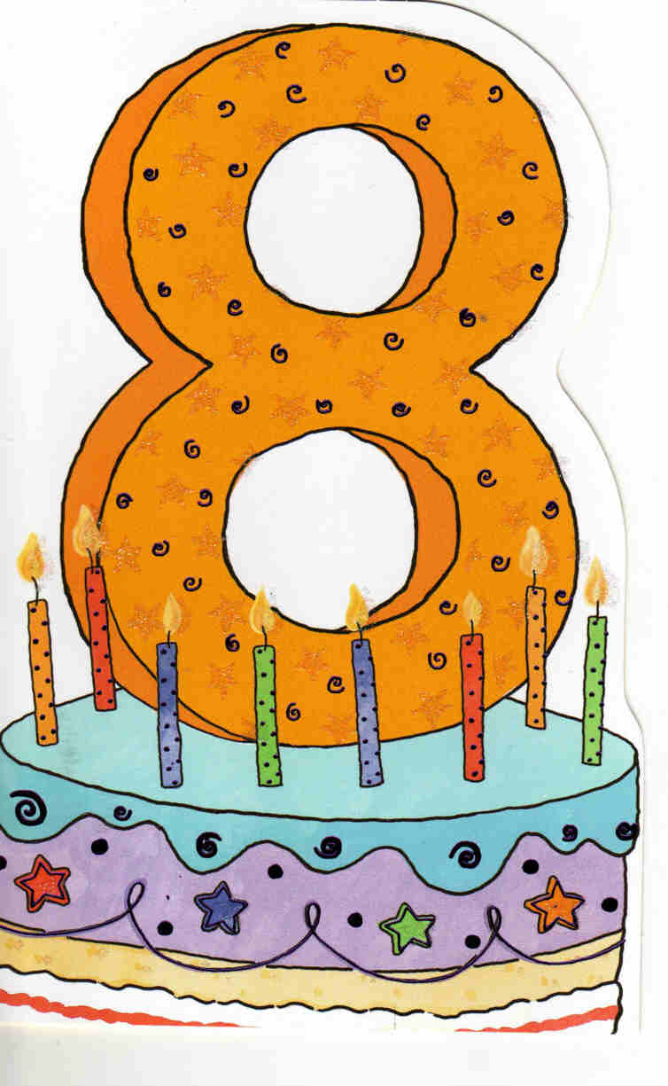 Happy 8th Birthday drawing free image download