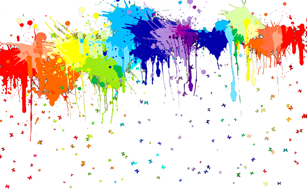 Rainbow Paint Splatter Colors Drawing Free Image