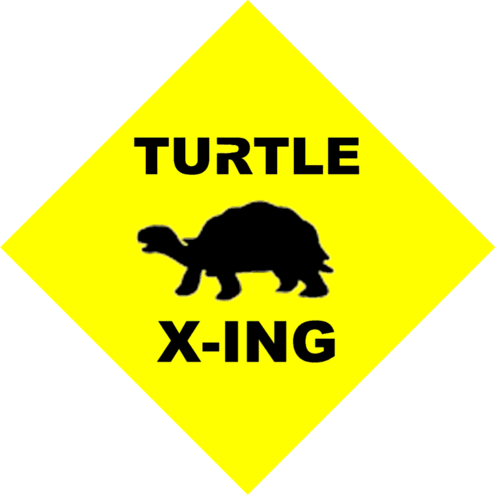 Turtle Crossing Road Sign drawing free image download