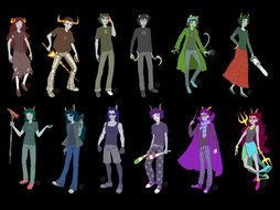 trolls on a black background