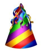 color Party Hat Clip Art drawing