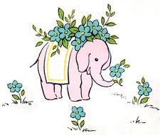 Beautiful and colorful drawing of the pretty elephant clipart