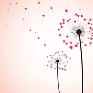 Heart Wind Dandelions clipart