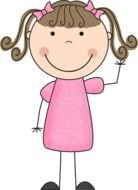 Clip Art of the girl in pink dress