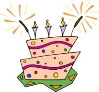 Birthday Cake with candles, Clip Art