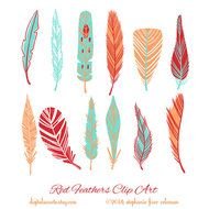 Red Feather Clip Art N2