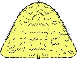 yellow Hay Bale at black background, drawing