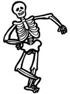 drawn dancing skeleton