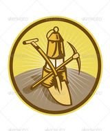 Coal Miner Pick Axe Shovel N2