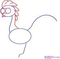 Draw Rooster Step By
