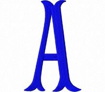 blue capital letter A