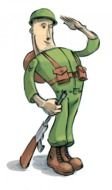 painted soldier salutes