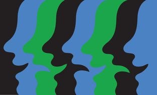 multi-colored silhouettes as an abstraction
