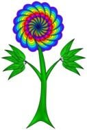 rainbow colored fantasy flower, drawing