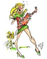 Girl Playing Guitar Clip Art N12
