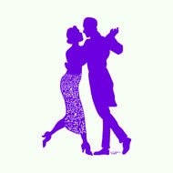 purple silhouette of a dancing couple