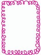 pink frame with curls as a graphic illustration