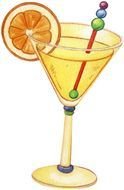 cocktail with orange as a graphic illustration