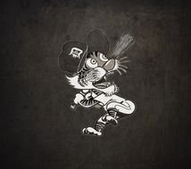 Detroit Tigers Logo and mascot at Black background