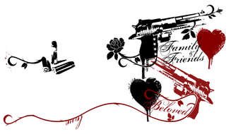 design for tattoo with a gun