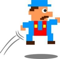 Jumping Pixel Guy By Qubodup Just A Person With Shadow And