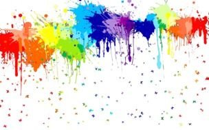 Rainbow Paint Splatter colors drawing