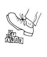 Cartoon Foot Stomping drawing