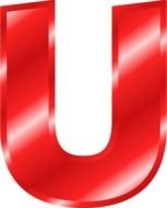 red letter U on a white background