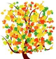 Tree With Falling Leaves Clip Art N8