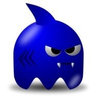 blue monster shark on a white background
