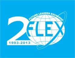 1993 2013 FLEX Anniversary Logo White On Blue